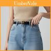 Cinturón de Cuero Genuino para Mujer con Hebilla de Aleación Para Uso Casual y de Oficina