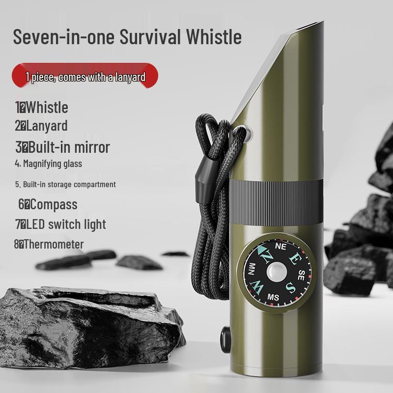 Multi-functional Survival Whistle with Thermometer