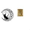 Moonlit Cat Sculpture Frame for Wall Display Black Metal Art And Resin Photo Holder Tabletop Decor