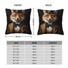 Dapper Fox Portrait Square Pillowcase Polyester Linen Velvet Pattern Zip Decor Bed Cushion Cover