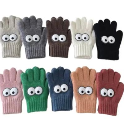 3-7J Herbst Winter Kinder Lustige Handschuhe Herbst Winter Jungen und Mädchen Fingerhandschuhe Warm Gestrickt Wollig Fünffinger Babyhandschuhe