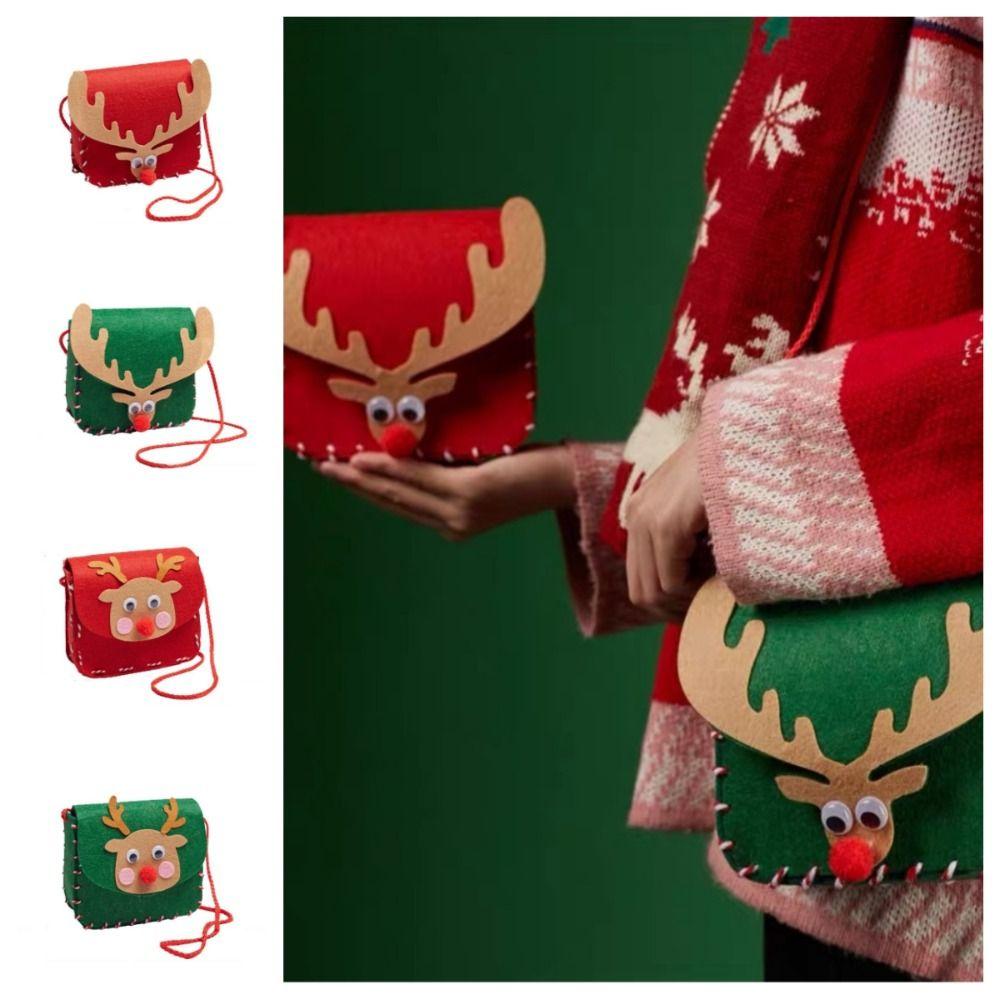 

Creative DIY Xmas Candy Bag House Decoracion Portable Elk Shoulder Bag DIY Christmas Bag Toy Party