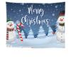 Snow Christmas Tree Fireplace Santa Claus Print Tapestry Wall Hanging Background Cloth Decor Christmas Home Room Wall Decoration