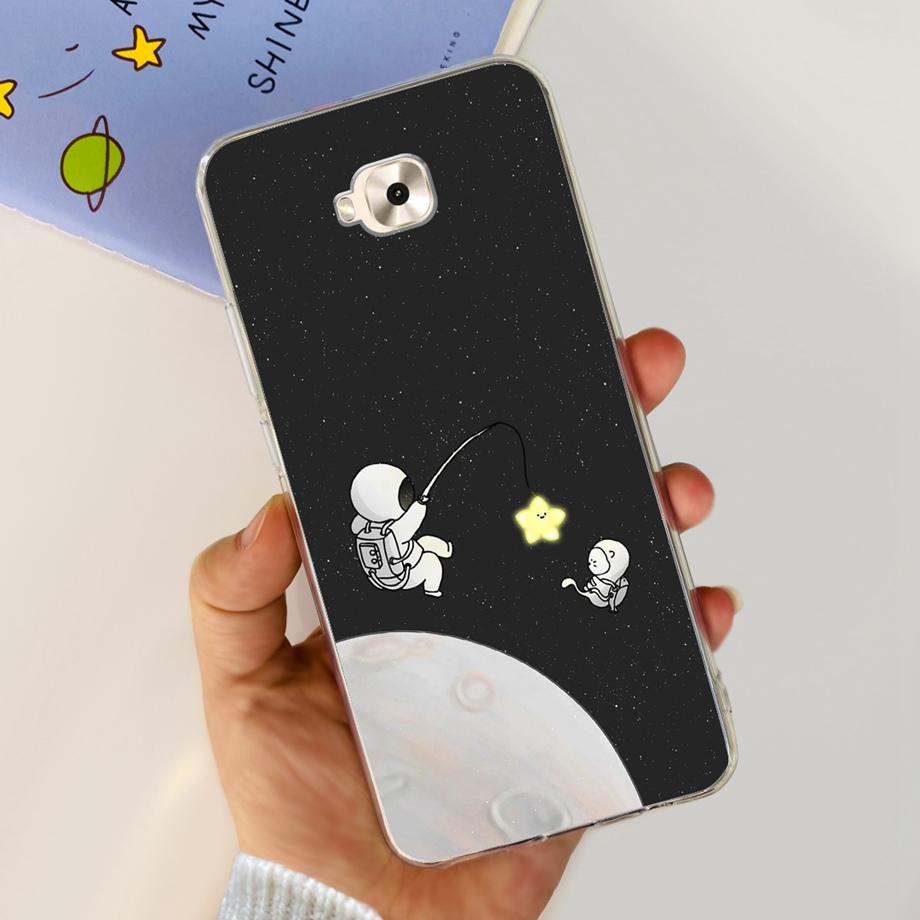 Soft TPU Slim Capa For ASUS ZENFONE ZOOM S ZE553KL Case ASUS ZENFONE 4 SELFIE ZD553KL Back Cover Transparent Cow Print Lion Etui
