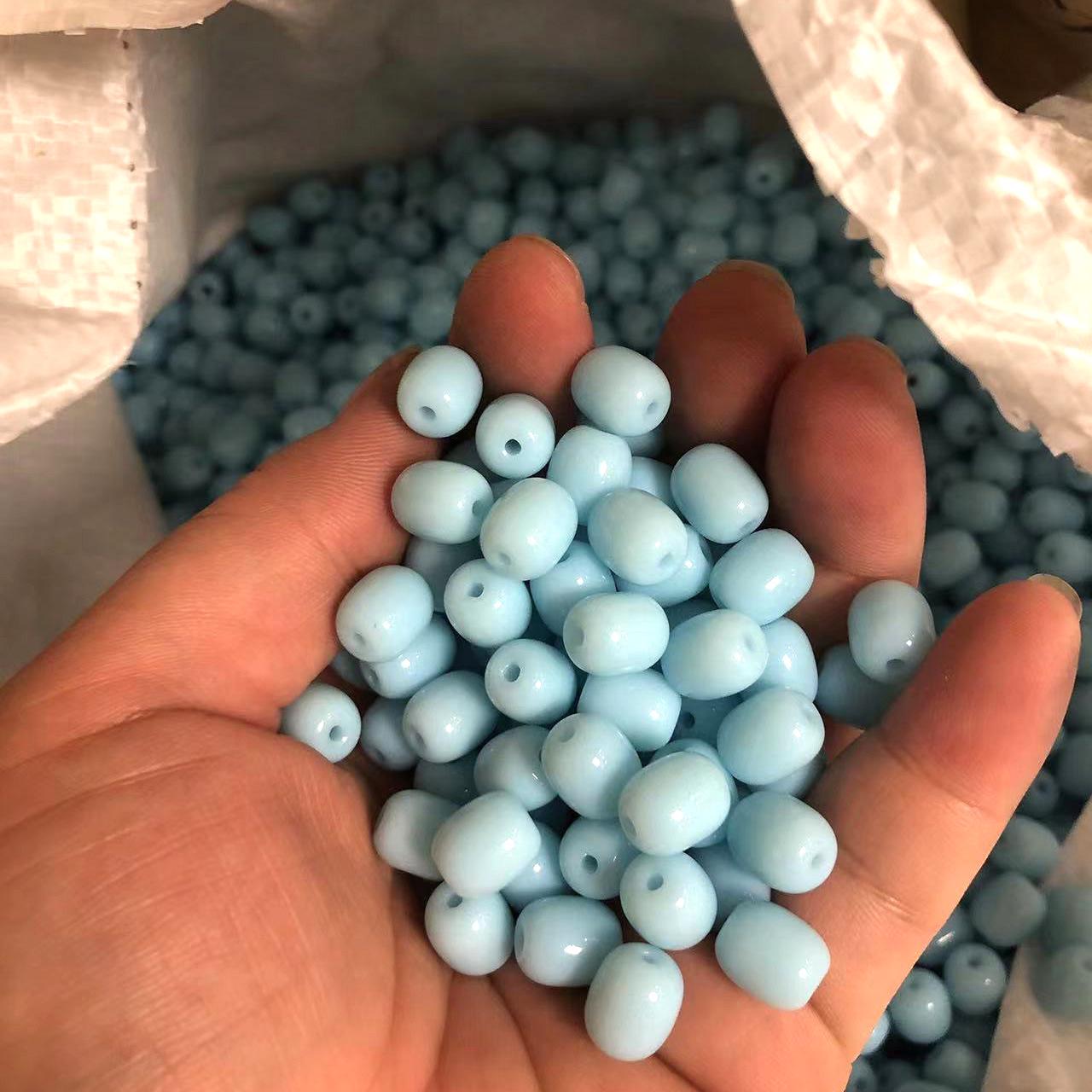 

10x8 мм цилиндрические стеклянные фарфоровые бусины-бочонки с имитацией нефрита, разноцветные бусины в форме ююбы для самодельных украшений Approx. 38 pieces