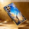 Painting Sky Protective Cover High-end Electroplating Glass PhoneCase for Samsung Galaxy S26 S25 S24 S23 S22 S21 FE,Ultra,Plus