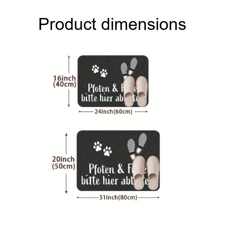 1pc German "Pfoten & Füße" Door Mat - Comfortable And Soft, Washable Indoor/Outdoor Mat, Suitable for Entrance, Outdoor Door Mat