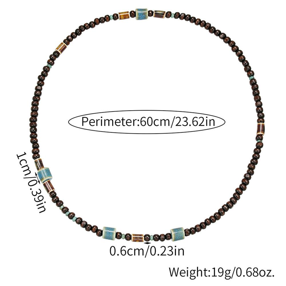 Винтажное геометрическое мужское ручное изготовление деревянное ожерелье на О-образной цепочке для повседневной носки