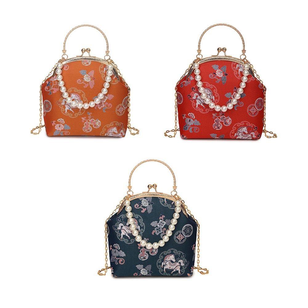 Pearl Embroidery Banquet Bag Cheongsam Accessories Hanfu Clutch Bag Chinese Style Handbag  Party