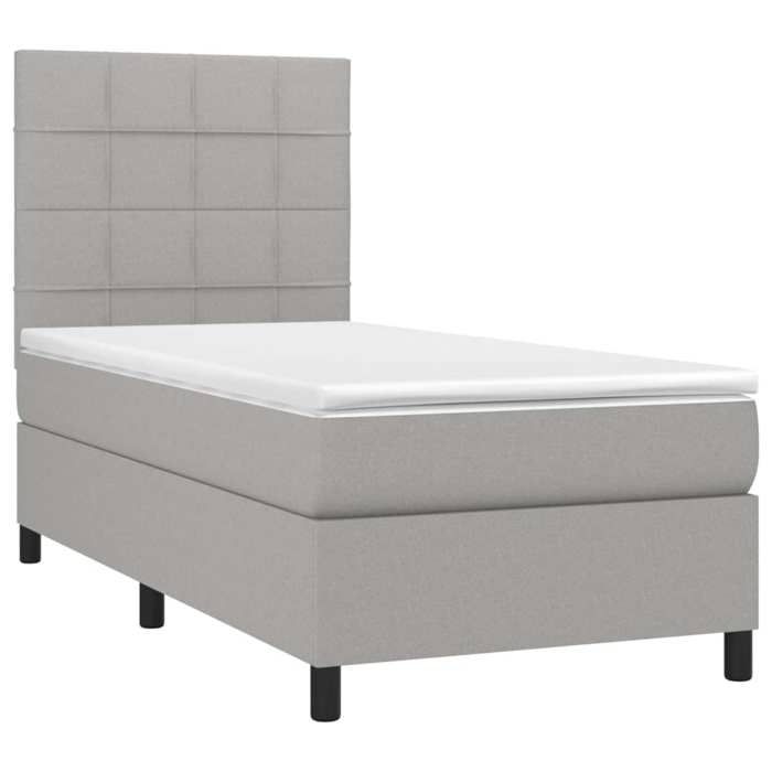 VidaXL Sommier à Lattes de Lit avec Matelas et LED, Lit Rembourré, Lit Simple, Lit Adulte de Chambre à Coucher Intérieur, 3134853