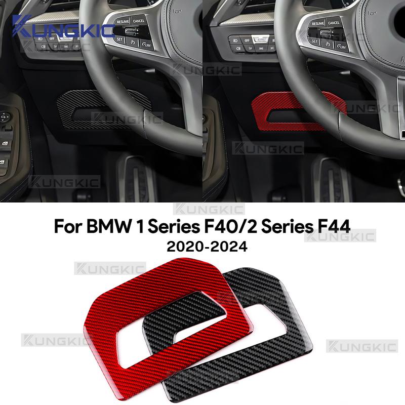 Real Soft Carbon Fiber Car Fuel Box Panel Sticker For BMW F40 F44 1 2 Series 2020 2021 2022 2023 2024 LHD RHD Trim Accessories.