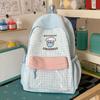 Schoolbag new middle school student schoolbag women's lightweight high-value ins sweet plaid contrasting color splicing backpack backpack
