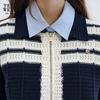 Teenie Weenie Women's Plaid Knit Polo Cardigan