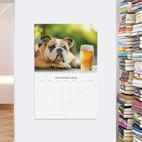 2026 Bull Dogs And Beer Wall Calendar Jan. 2026 - Dec. 2026 12-Month Calendar