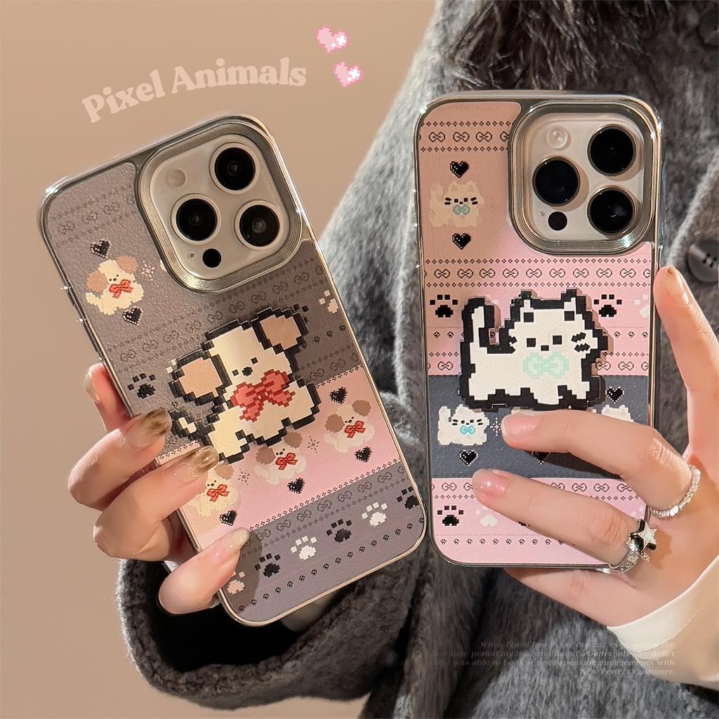 Fair Island Cartoon Apple 16 Mobile Phone Case 14promax Leather 15 Suitable for IPhone 13 Electroplated Hard 11 Couple