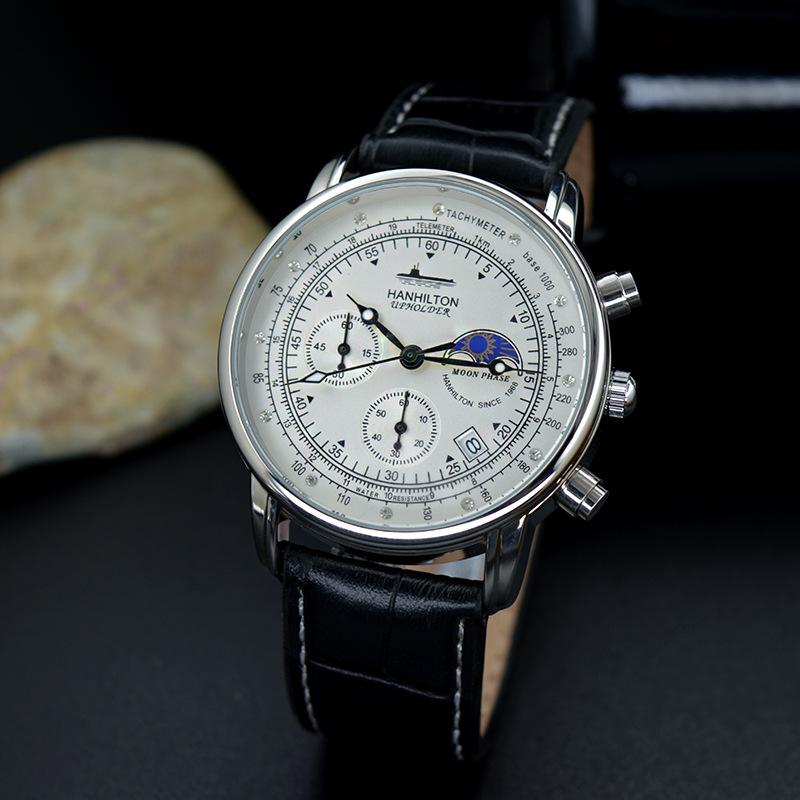 Moon Phase Waterproof Quartz Watch for Men - Multifunctional Student Gift Trend