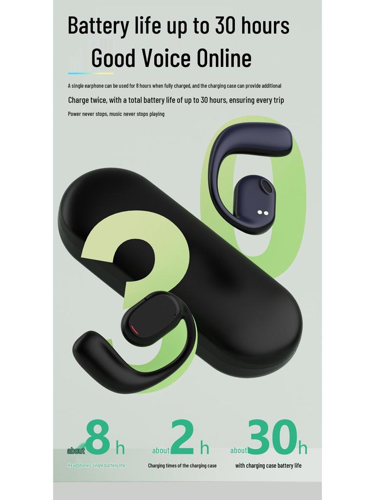 GT270 Bluetooth 5.3 Open-Ear Headphones: High-Quality Sound, Ultra-Long Battery, Digital Display