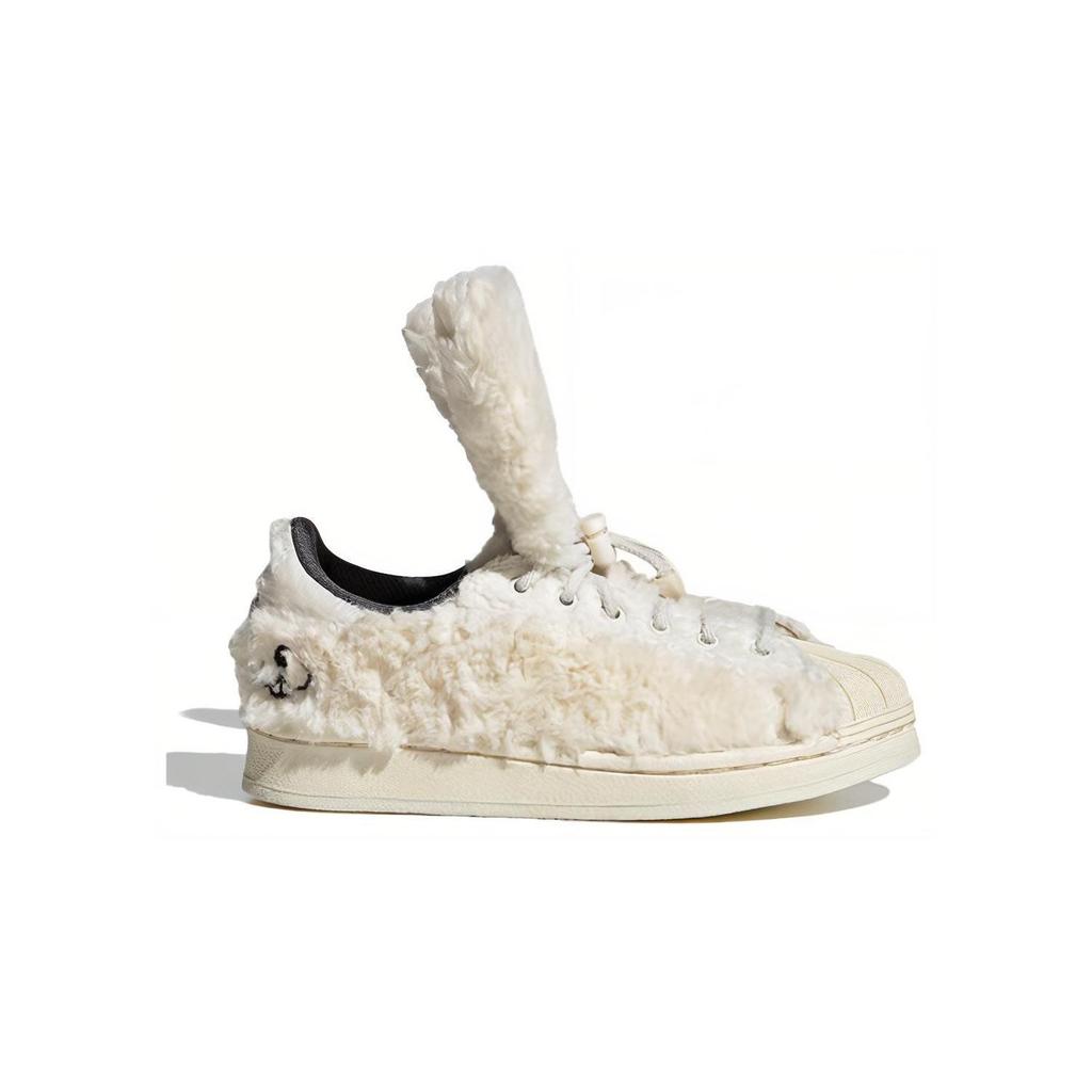 Adidas Originals Melting Sadness X  Superstar Round Toe Durable Low Top Kids Skate Shoes Kids Sneaker White IG8907