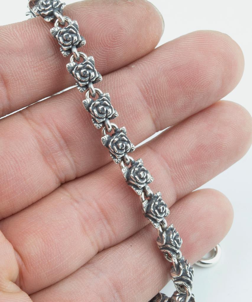 Sheen666 Industrial Series Sts017 Rose Link Silver Bracelet