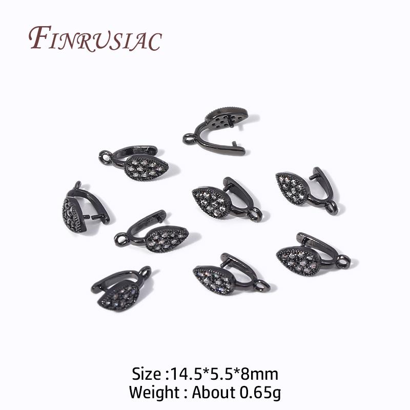 Multi Types 18K Gold Plated Inlaid Zircon Beila For Pendants,Pinch Clip Bails For Crystal Agate Jewelry Making,Pendant Connector