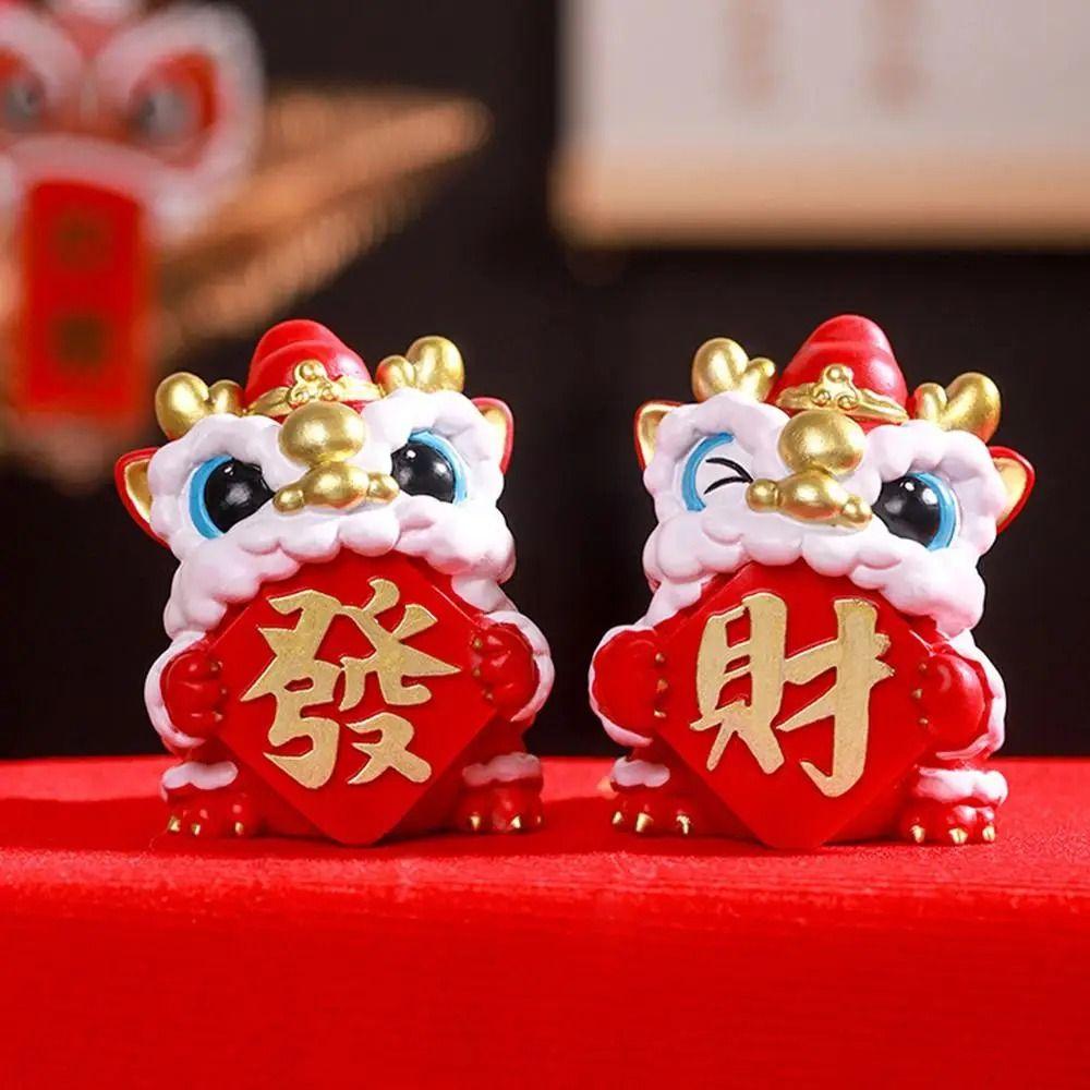 Traditional Wake Lion Ornaments Cartoon Lucky Dancing Lion Model  Tabletop Decoration