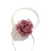 Fluffy Fabric Lace Flower Choker Necklace For Women Trendy Elegant Long Lace-Up Rope Chains On Collar Jewelry