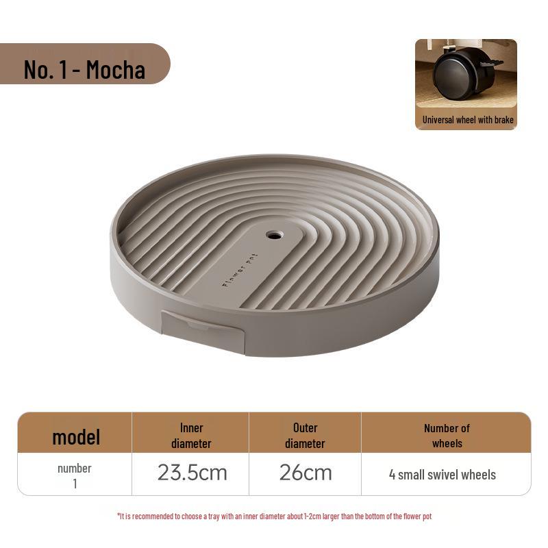 Large Movable Flower Pot Tray with Universal Wheels & Water Collection, Thick Plastic