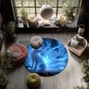 Glowing Fox,Round Area Rug,Carpet Rug for Living Room Bedroom Sofa Playroom Decor,Non-slip Floor Mat