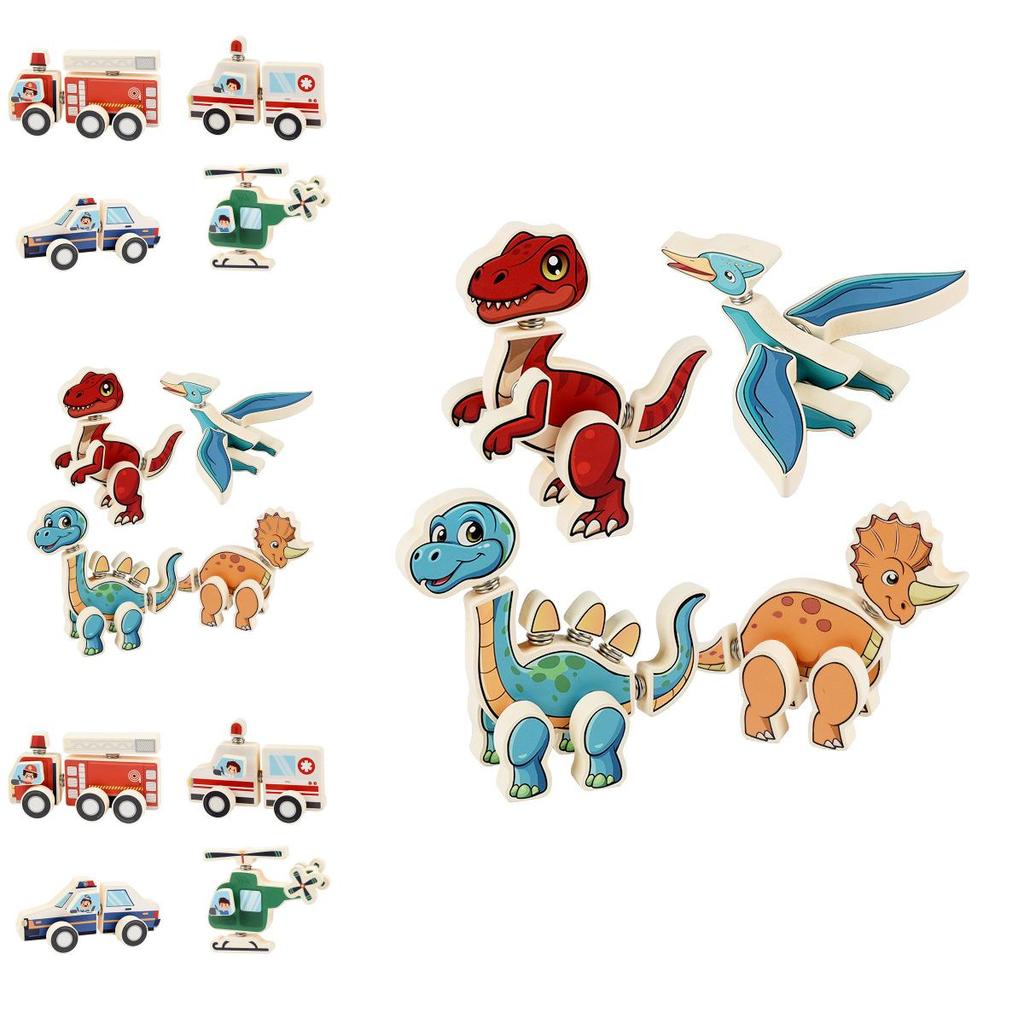 Holz-Dinosaurier Bausteine Pädagogisches Spielzeug für Kinder Entwicklungsspiel