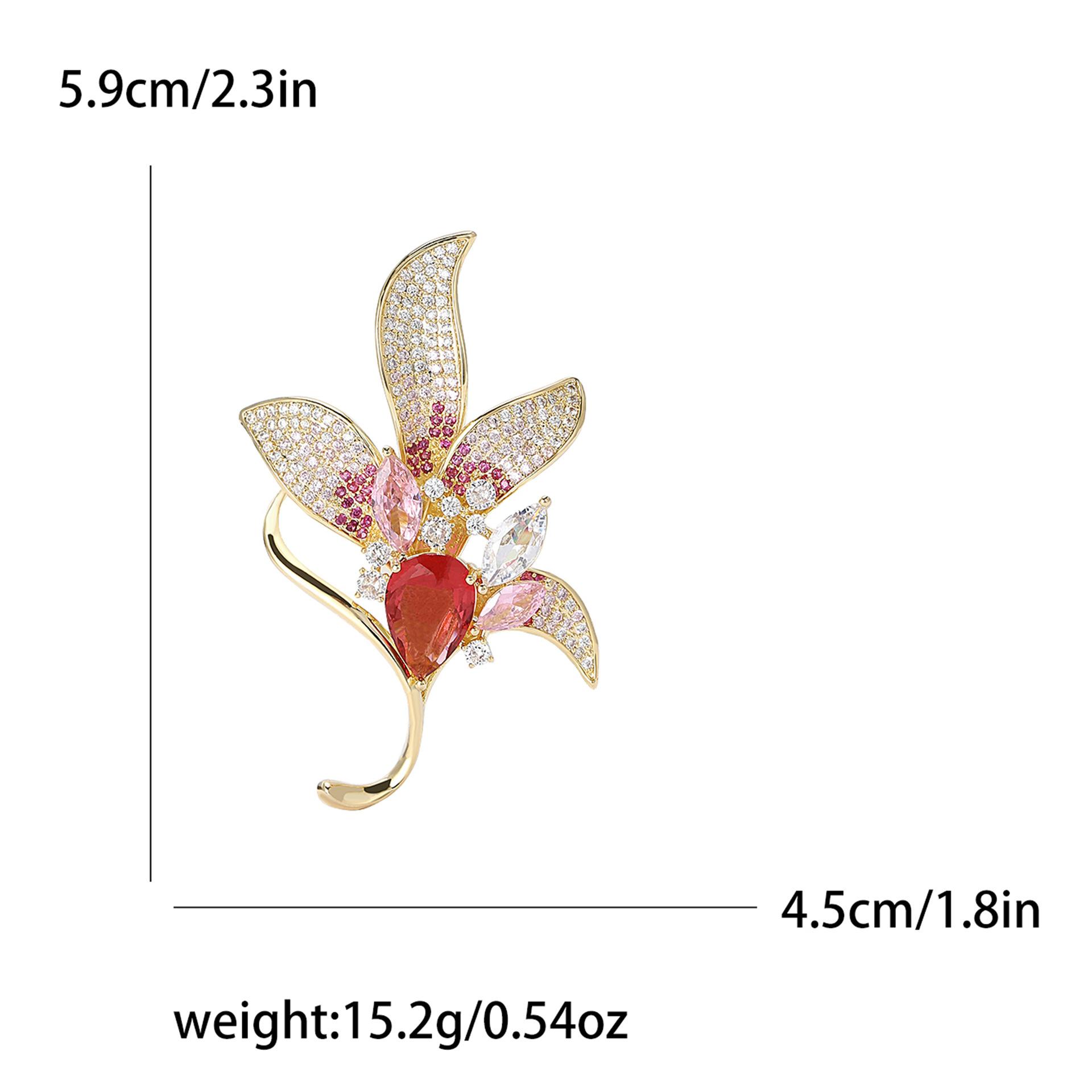 

Легкая роскошная микро-инкрустированная медно-циркониевая брошь-лилия, элегантный темпераментный женский костюм, платье, корсаж, ювелирное украшение, булавка