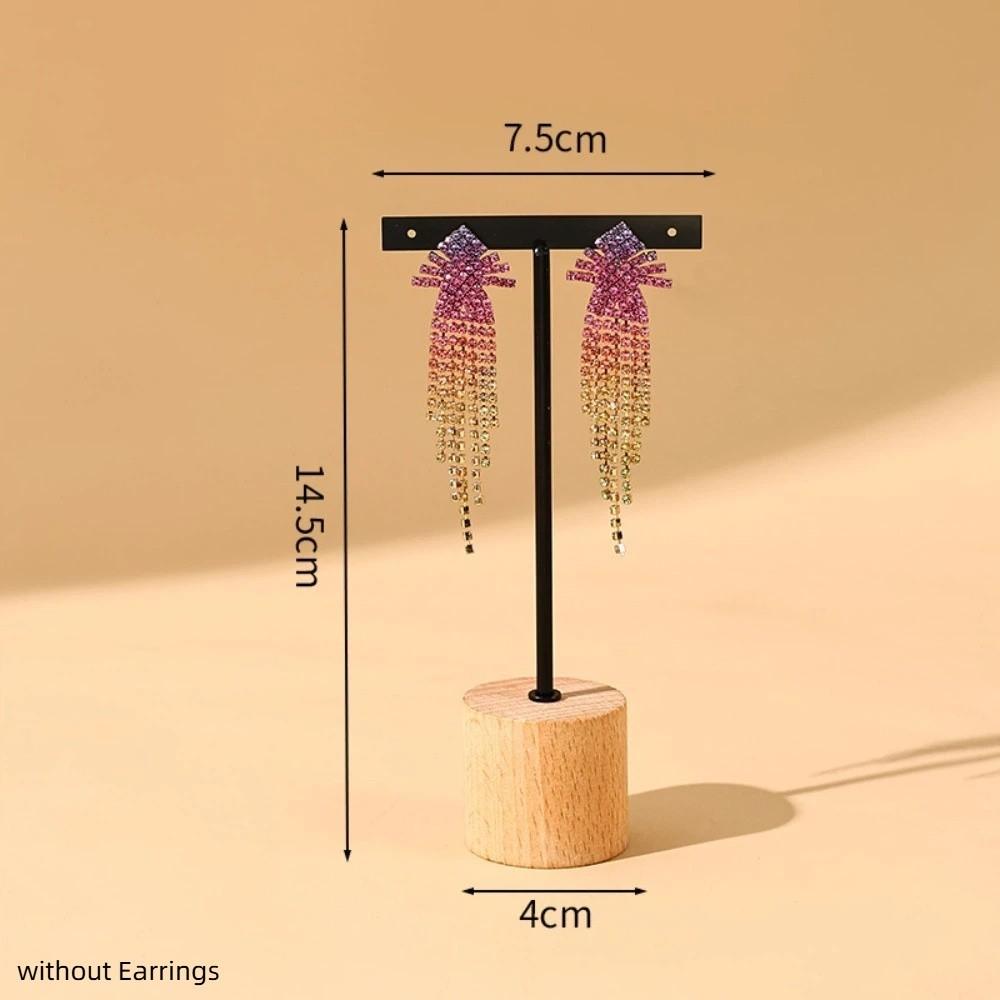 With Wooden Base Jewelry Display Rack T-Bar Jewelry Stand Holder  Earring