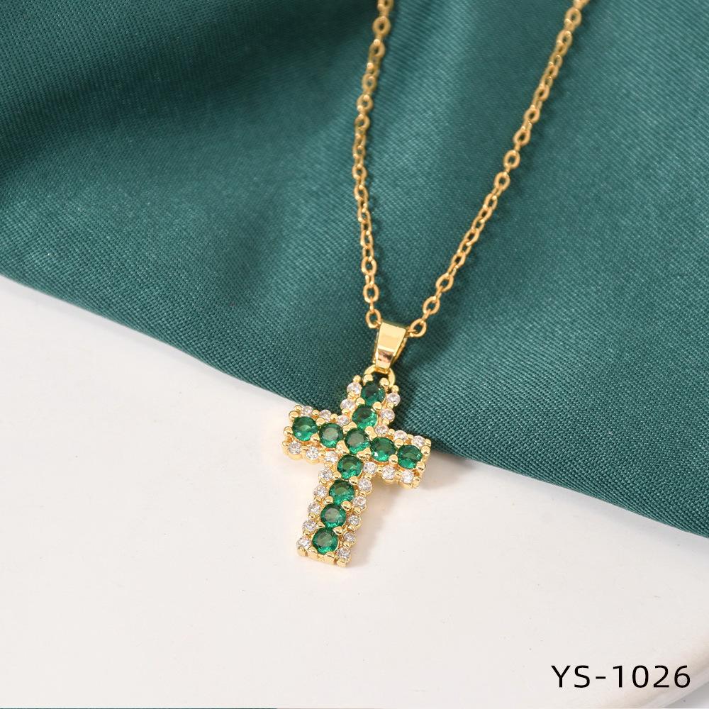 Fashion Trendy Titanium Steel Cross Necklace Women Luxury Versatile Accessory