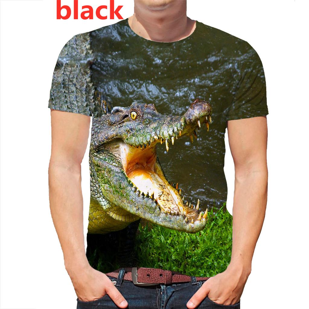 Summer Sea Animals Crocodile 3D Printed Fish T-Shirt Top Hipster Tee Shirts Men Short Sleeve Tops