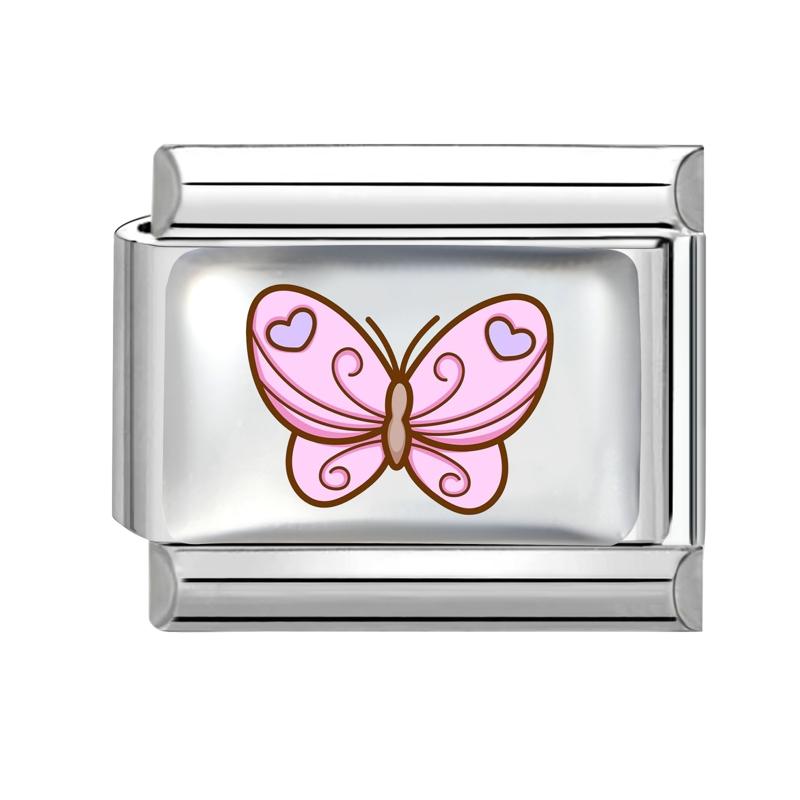 

Y2K Design Guitar Butterfly Tai Chi Flower Fish Bone Bow Italian Charm Links Fit 9mm Stainless Steel Bracelet DIY Making Jewelry