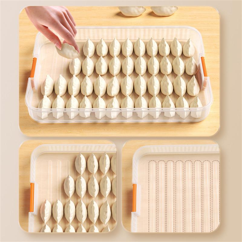 Multi-layer Dumpling Storage Box Plastic Large Capacity Food Storage Container with Lid Quick Freezing Dumpling Box