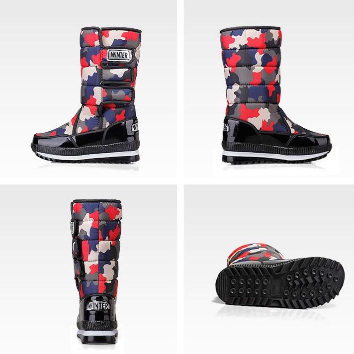2022 verdickte neue Schnee Stiefel Winter Plüsch Warme frauen und männer Baumwolle Stiefel Wasserdichte Rutschfeste Camouflage Baumwolle schuhe