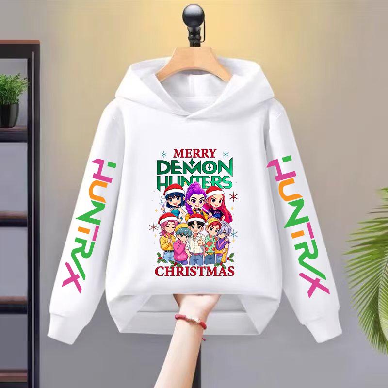 2025 Weihnachten KPop Devil Hunter Mädchen Hoodie Herbst/Winter Kinder Sportbekleidung Langarm Kinderbekleidung Top