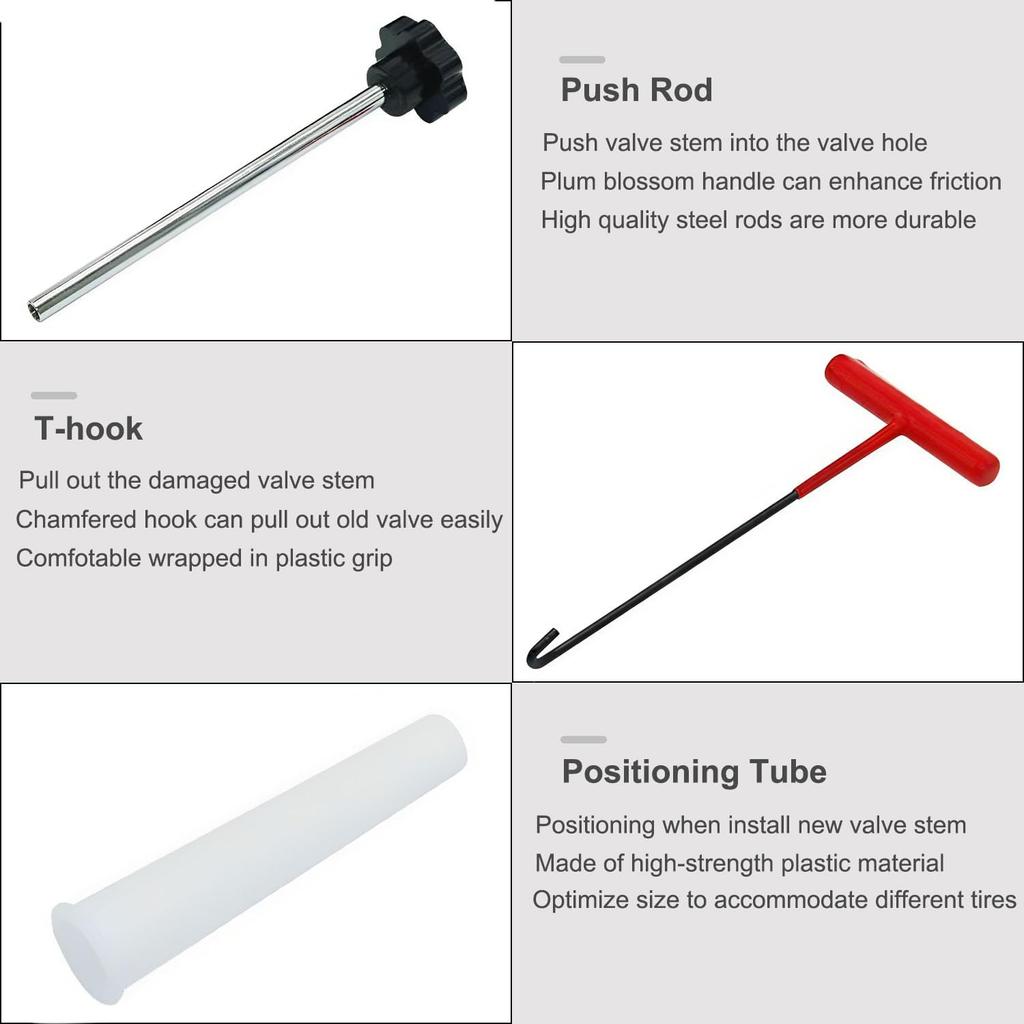 Quick Tire Valve Change Tool, Tire Valve Stem Core Quickly Replacement Tool Kit For Cars, Trucks, Motorcycles Etc (7PCS)