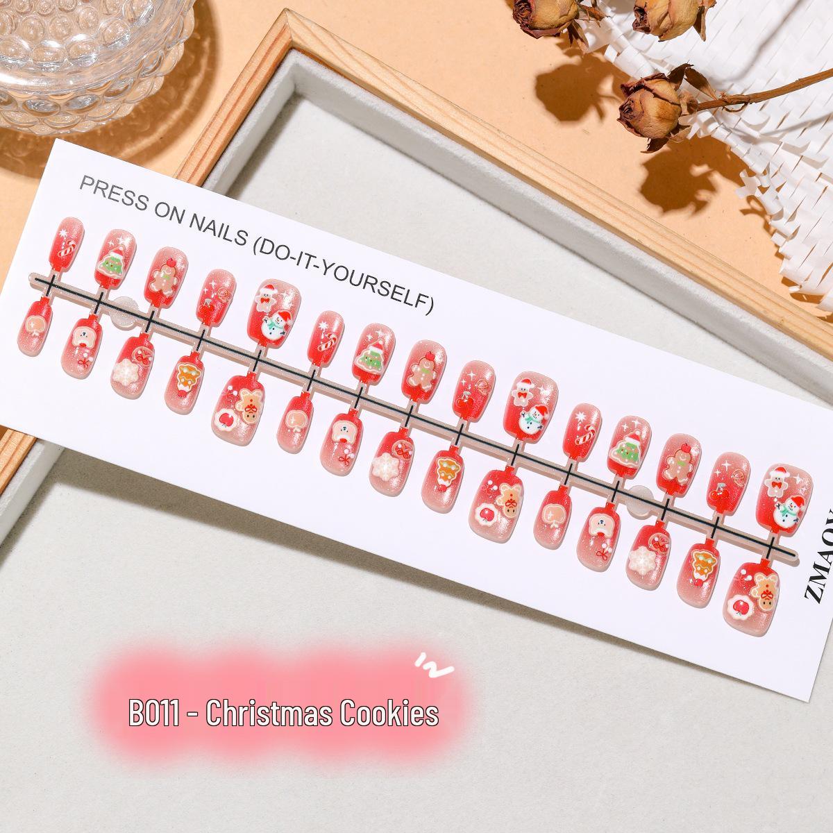 

Winter 3D Christmas Nail Stickers: Snowman, Bear, Bell, Gingerbread, Cat Eye Gradient