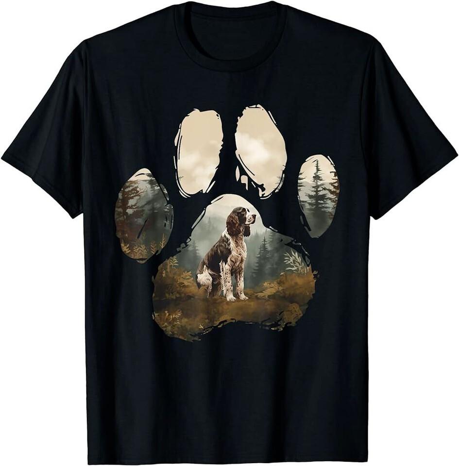 English Springer Spaniel Mountain Paw Design Dog Mom Dad -Shirt Unisex T-Shirt M
