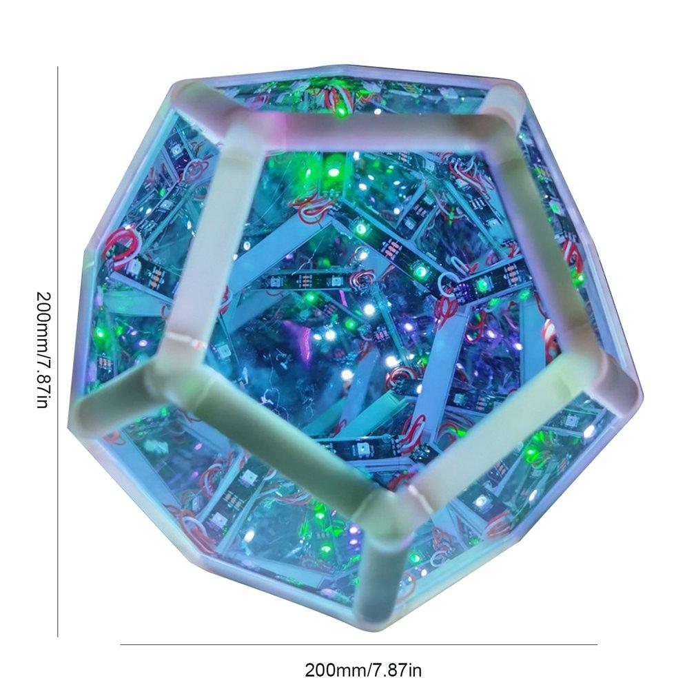 Новинка, светодиодный ночник, бесконечный додекаэдр, цветная художественная лампа, светодиодное бесконечное зеркало, креативное пространство, крутой художественный ночник, декор комнаты USB powered синий