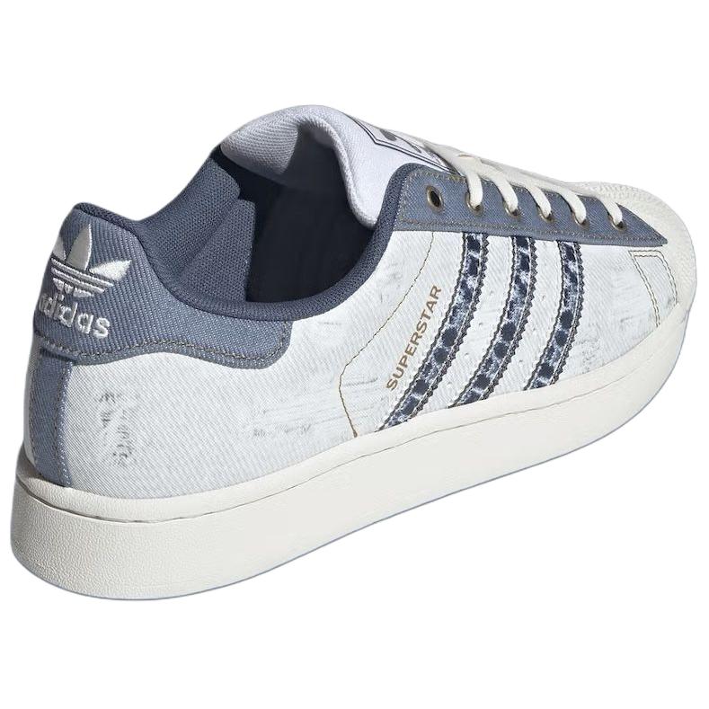 Adidas Originals Superstar 2 Versatile Comfortable Low-Top Skate Shoes Unisex Sneakers White Blue JS2488