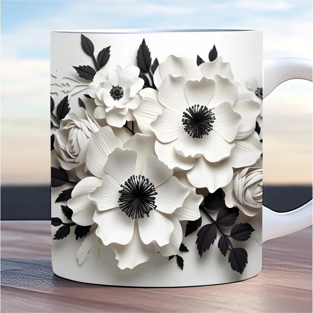 

Spring and summer flower butterfly diamond ceramic coffee mug water cup 301-400ml