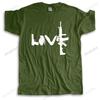 Summer Cotton Black Funny Tshirt Banksy Street Art Love Guns AK-47 AK47 AK New Arrived Man Casual T Shirt Cotton Drop Shipping