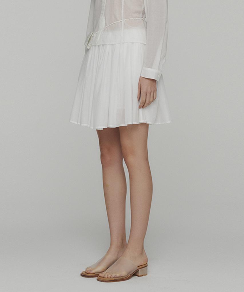 Amomento Cotton Shirring Banding Skorts_White