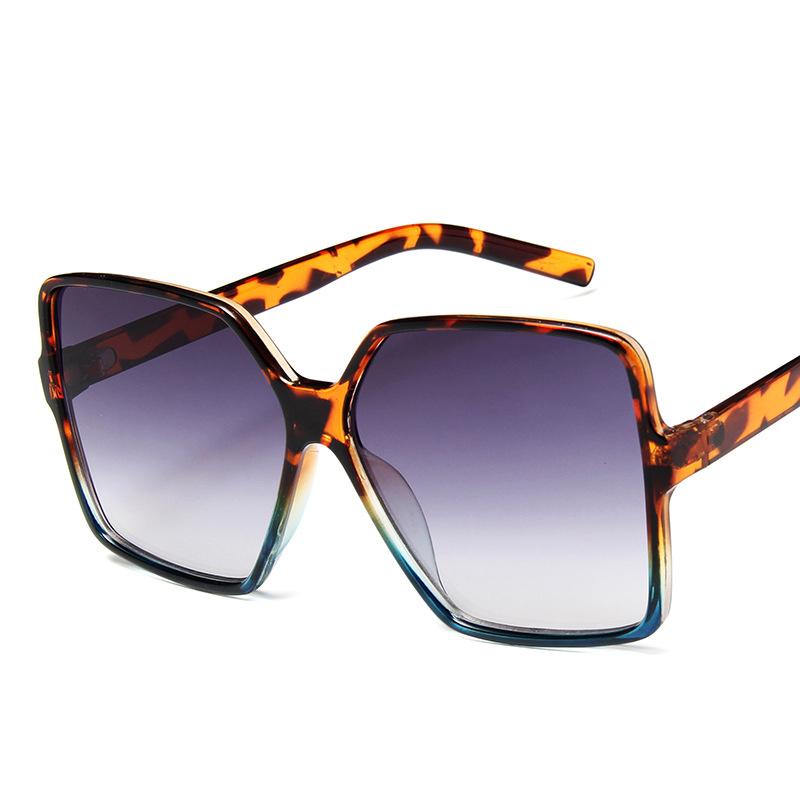 Gafas de sol cuadradas negras de gran tamaño para mujer, gafas de sol coloridas con montura grande, gafas de espejo para mujer, gafas unisex con degradado, gafas de sol estilo hip hop
