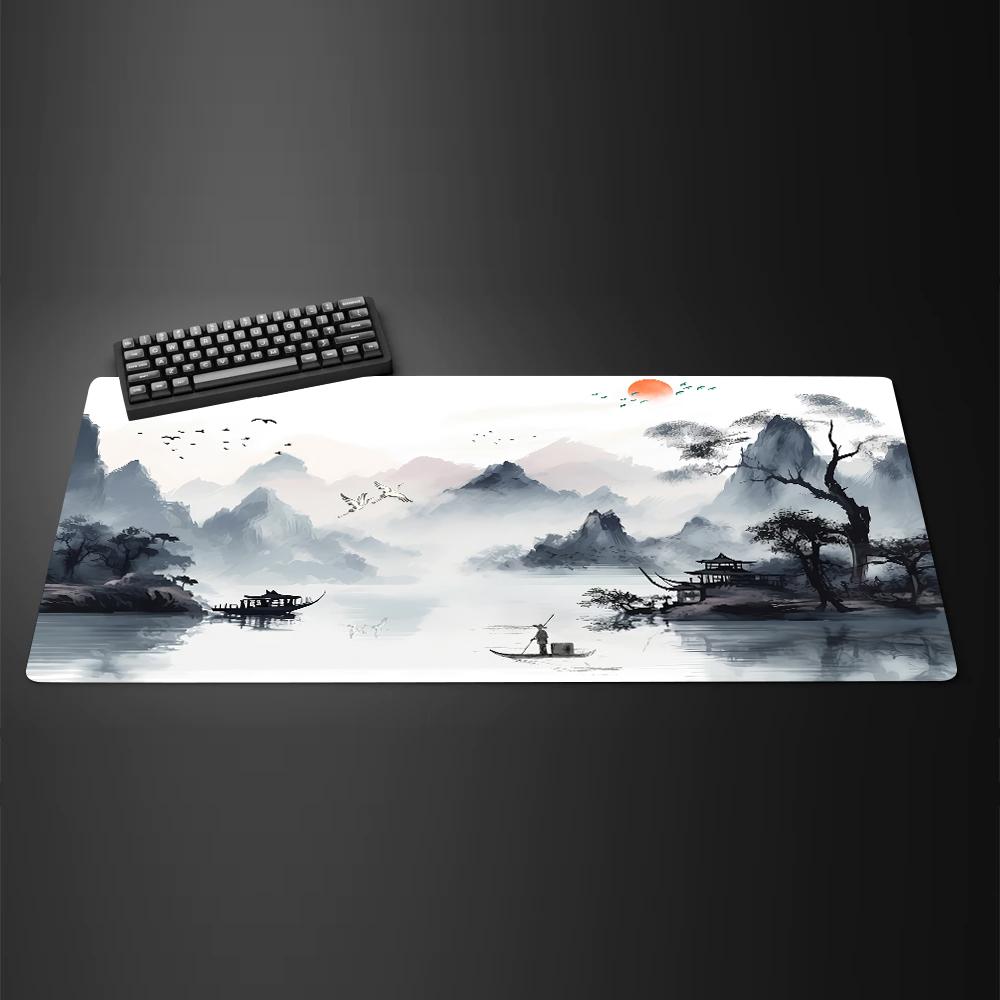 Ink Landscape Mouse Pad Large Computer Office Game Table Mats Xxl Rubber AntiSlip Hd Gaming Keyboard Mousepads Long Desk Mat
