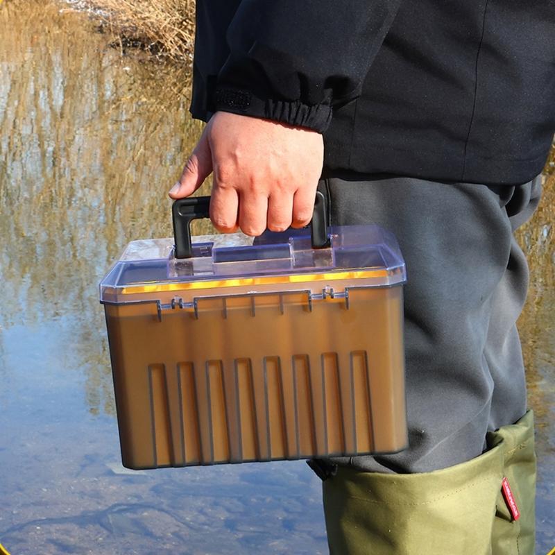 Přenosný dřevěný box na nástrahy na krevety Vodotěsný Organizér na rybářské nástrahy Nízká hmotnost Box na rybářské náčiní Snadno přenosný