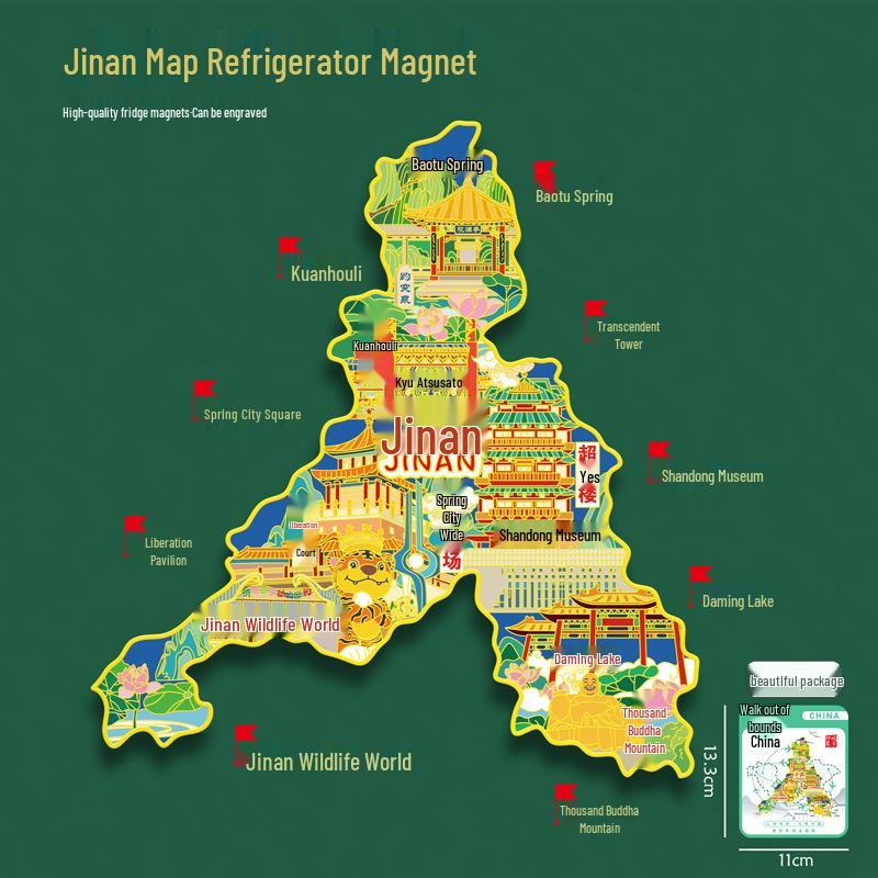 Binzhou Gelber Fluss Turm Magnet, Haifeng Pagode & Zhonghai Park. Kulturtourismus-Geschenk.