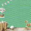 Green and white vichy check wallpaper for living room and bedroom 50x1000